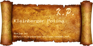 Kleinberger Polina névjegykártya